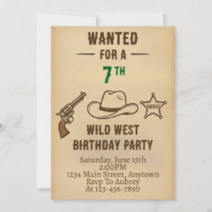 Invitation d'anniversaire de cow-boy de Wild West