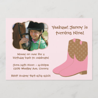 Invitation d'anniversaire de cow-girl
