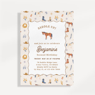 Invitation d'anniversaire de cowboy occidental Sad