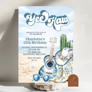 Invitation d'anniversaire de Cowgirl Côtière Yee H