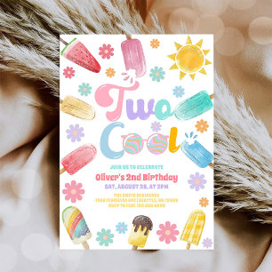 Invitation d'anniversaire de crème glacée Two Cool