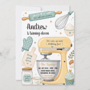 Invitation d'anniversaire de cuisine de chef perso