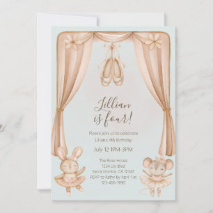 Invitation d'anniversaire de danse de ballet pour
