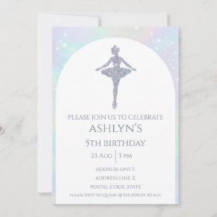 Invitation d'anniversaire de danseuse de ballet pe