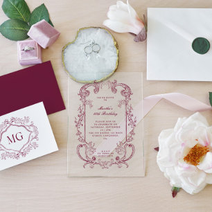 Invitation d'anniversaire de défilement floral de
