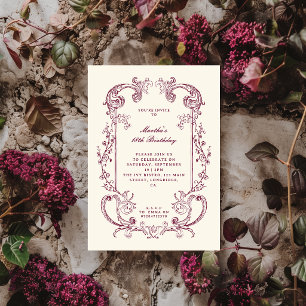 Invitation d'anniversaire de défilement floral de