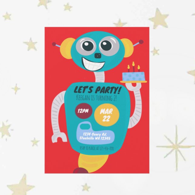 Invitation d'anniversaire de deux ans pour garçons (Créateur téléchargé)