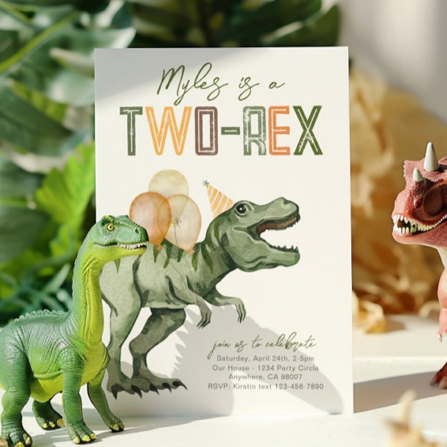 Invitation d'anniversaire de deux dinosaures (Créateur téléchargé)