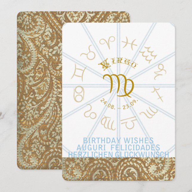 Invitation d'anniversaire de ~ d'HOROSCOPE - (Devant / Derrière)