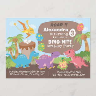 Invitation d'anniversaire de Dinosaur