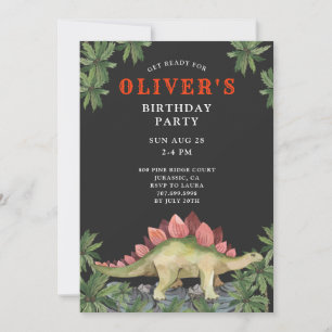 Invitation d'anniversaire de Dinosaur