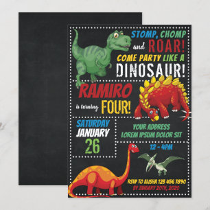 Invitation d'anniversaire de Dinosaur