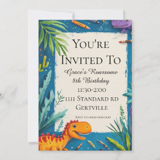 Invitation d'anniversaire de Dinosaur