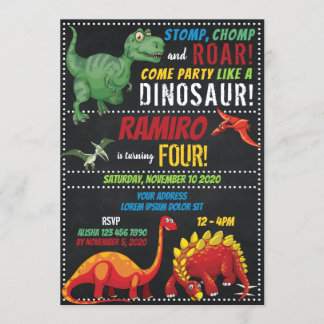 Invitation d'anniversaire de Dinosaur