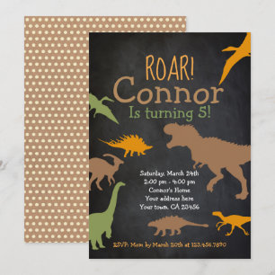 Invitation d'anniversaire de Dinosaur, Fête des Ro