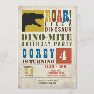 Invitation d'anniversaire de dinosaure