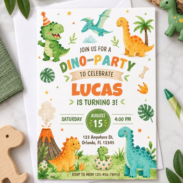 Invitation d'anniversaire de dinosaure (Créateur téléchargé)