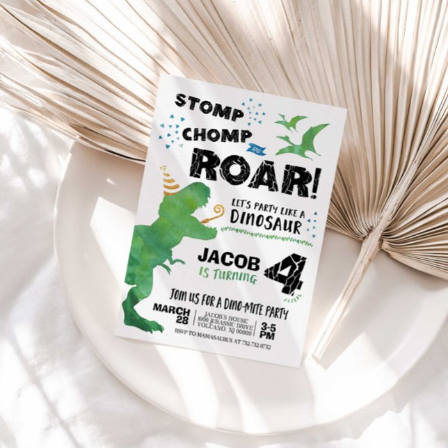 Invitation d'anniversaire de dinosaure (Créateur téléchargé)