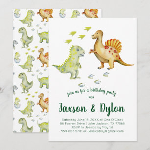 Invitation d'anniversaire de dinosaure