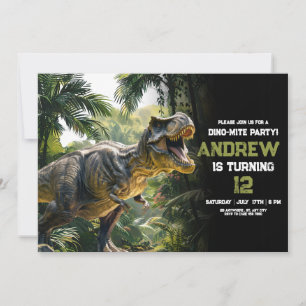 Invitation d'anniversaire de dinosaure, anniversai
