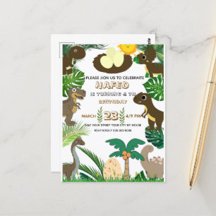 Invitation d'anniversaire de dinosaure : Aventure