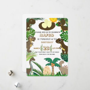 Invitation d'anniversaire de dinosaure : Aventure 