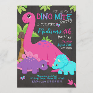 Invitation d'anniversaire de dinosaure de