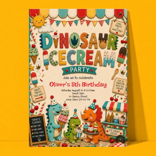 Invitation d'anniversaire de dinosaure de fête de  (Créateur téléchargé)