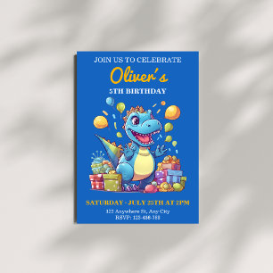 Invitation d'anniversaire de dinosaure - Fête pers