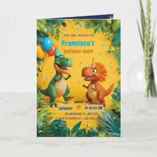 Invitation d'anniversaire de Dinosaure - Jungle Ki