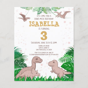 Invitation d'anniversaire de dinosaure pour enfant