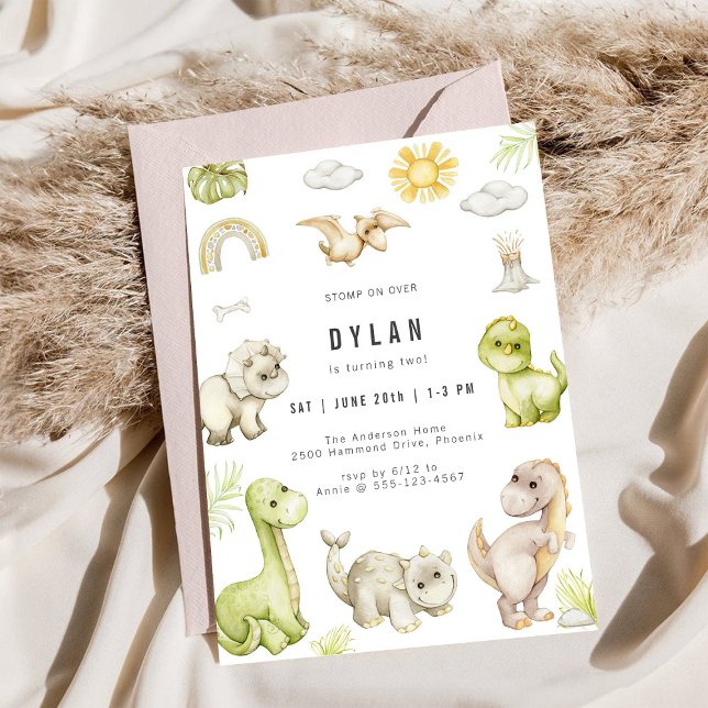Invitation d'anniversaire de dinosaure pour enfant (Créateur téléchargé)