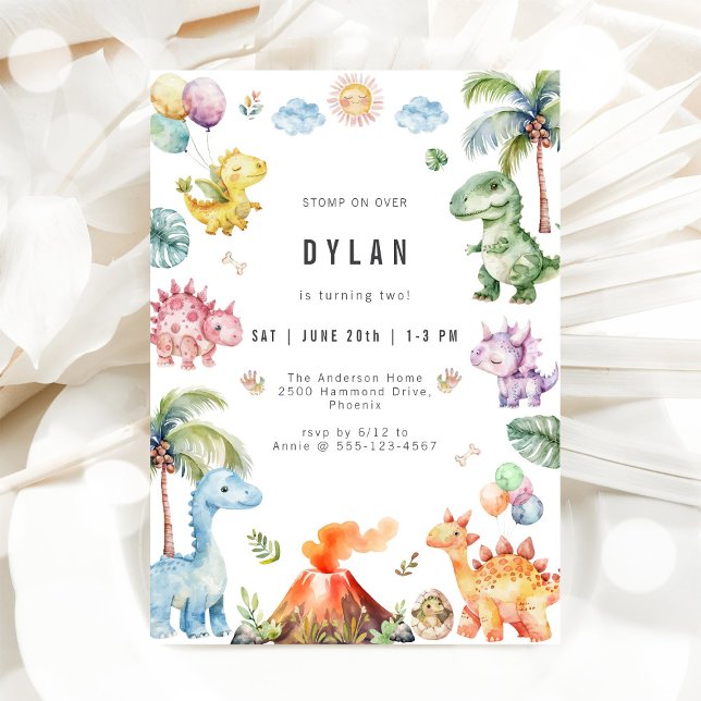 Invitation d'anniversaire de dinosaure pour enfant (Créateur téléchargé)