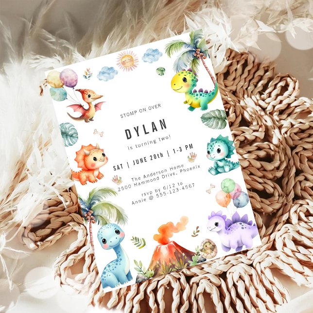 Invitation d'anniversaire de dinosaure pour enfant (Créateur téléchargé)