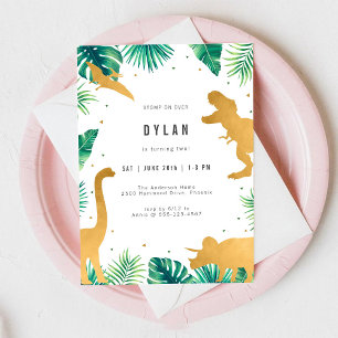 Invitation d'anniversaire de dinosaure pour enfant