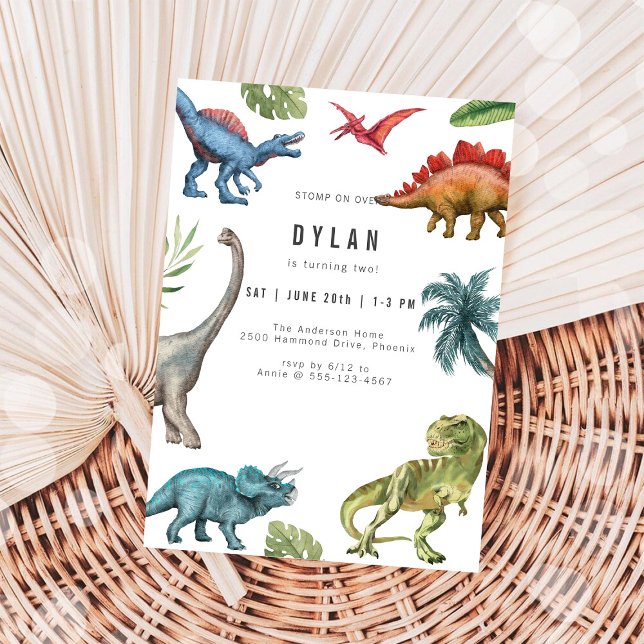 Invitation d'anniversaire de dinosaure pour enfant (Créateur téléchargé)