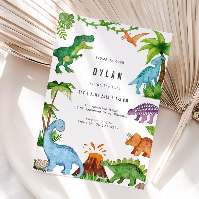 Invitation d'anniversaire de dinosaure pour enfant (Créateur téléchargé)