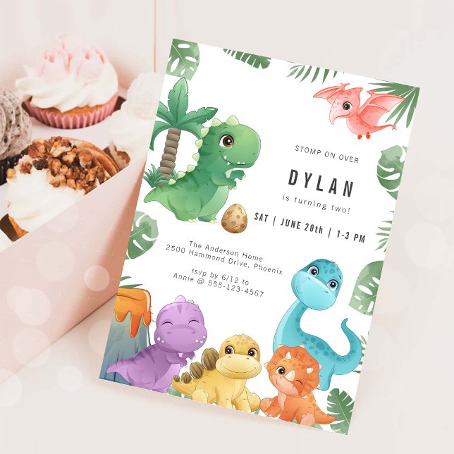 Invitation d'anniversaire de dinosaure pour enfant (Créateur téléchargé)