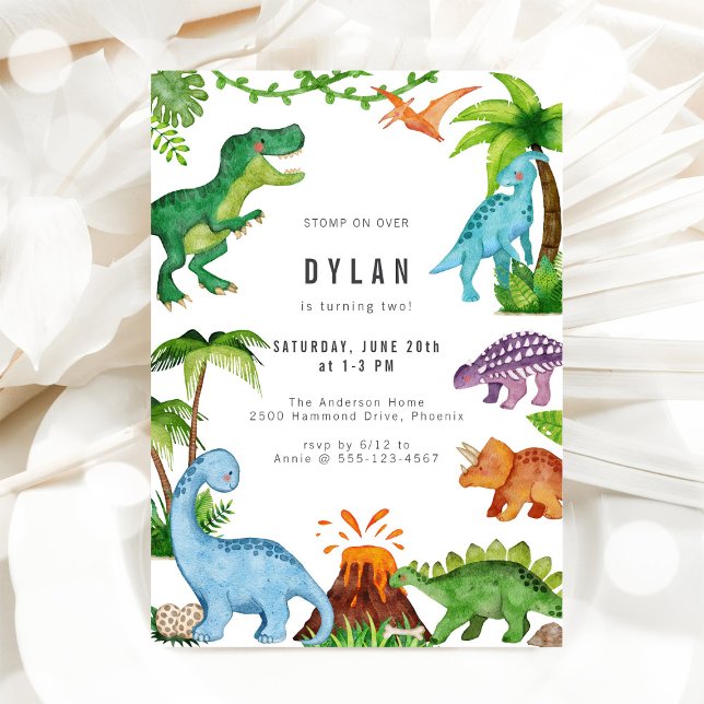 Invitation d'anniversaire de dinosaure pour enfant (Créateur téléchargé)