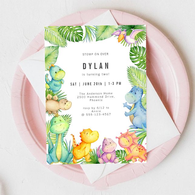 Invitation d'anniversaire de dinosaure pour enfant (Créateur téléchargé)