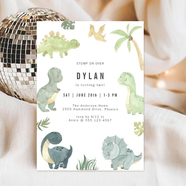 Invitation d'anniversaire de dinosaure pour enfant (Créateur téléchargé)
