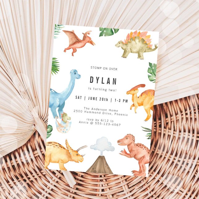 Invitation d'anniversaire de dinosaure pour enfant (Créateur téléchargé)