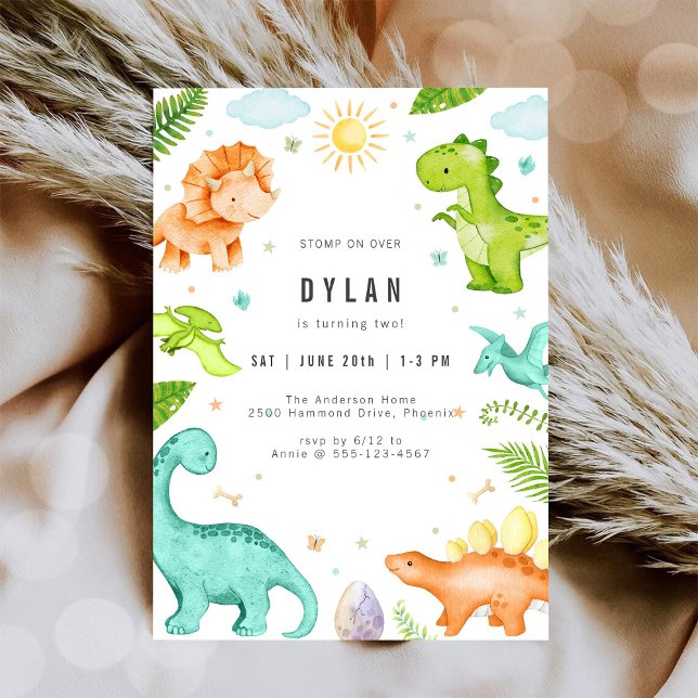 Invitation d'anniversaire de dinosaure pour enfant (Créateur téléchargé)