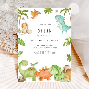 Invitation d'anniversaire de dinosaure pour enfant