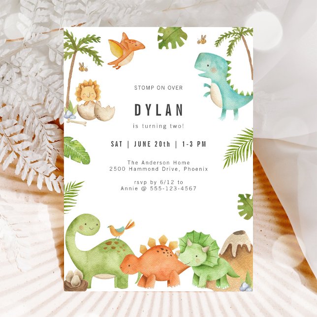 Invitation d'anniversaire de dinosaure pour enfant (Créateur téléchargé)