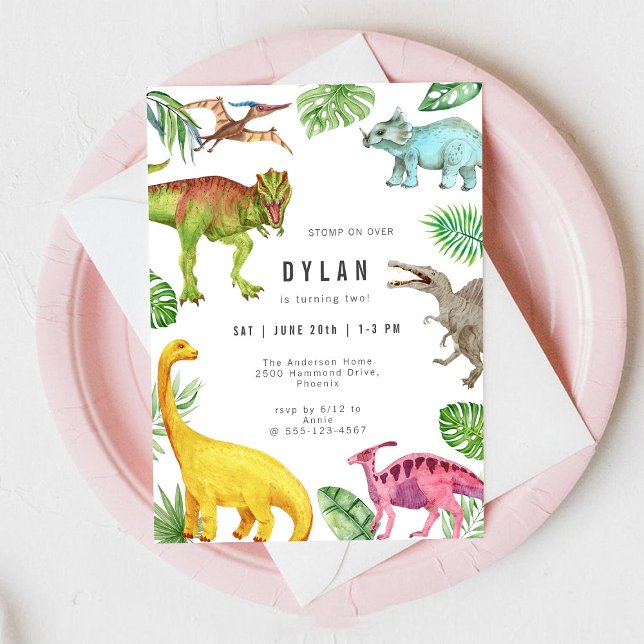 Invitation d'anniversaire de dinosaure pour enfant (Créateur téléchargé)