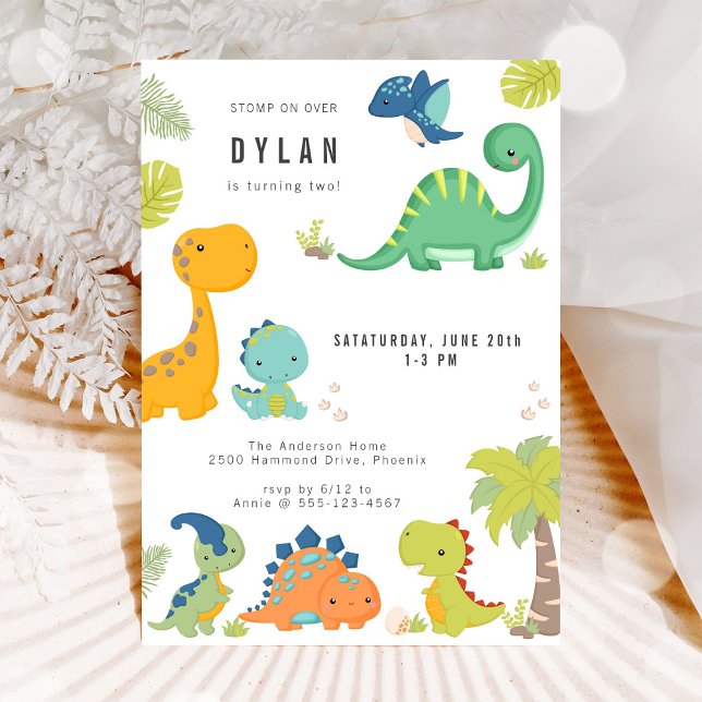 Invitation d'anniversaire de dinosaure pour enfant (Créateur téléchargé)