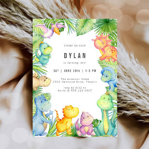 Invitation d'anniversaire de dinosaure pour enfant