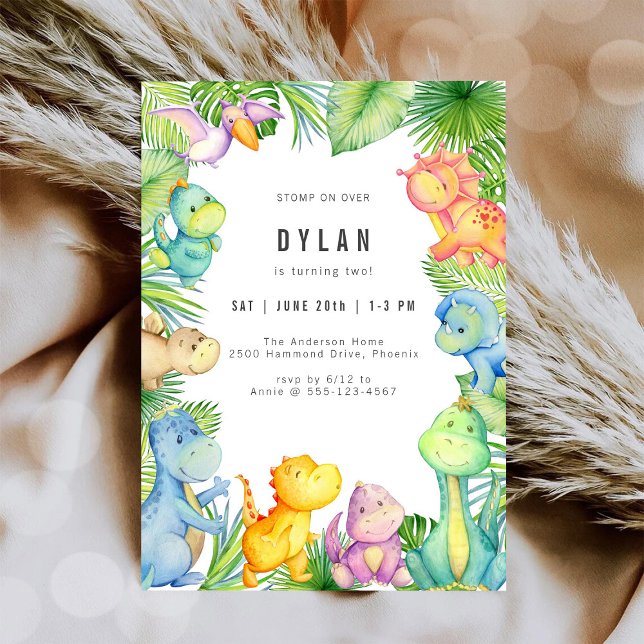Invitation d'anniversaire de dinosaure pour enfant (Créateur téléchargé)