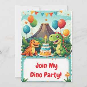 Invitation d'anniversaire de dinosaure pour les en